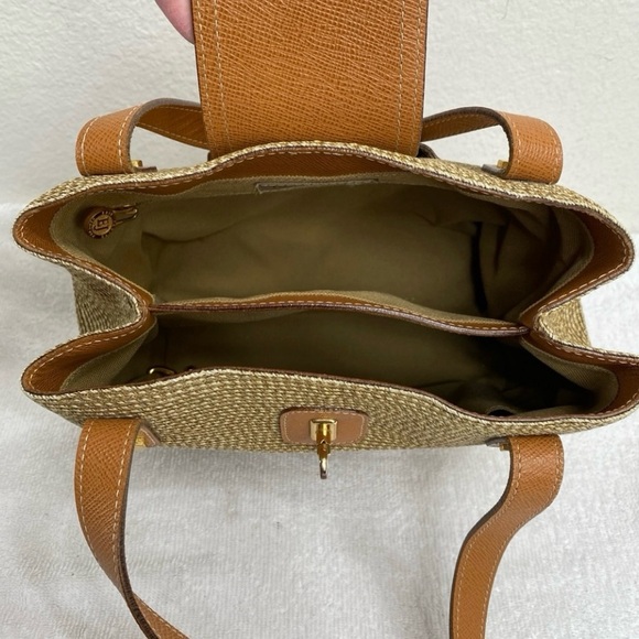 Eric Javits Women Tan Brown Rattan Flap Shoulder Purse Bag Boho Coastal Tropical - Picture 12 of 16